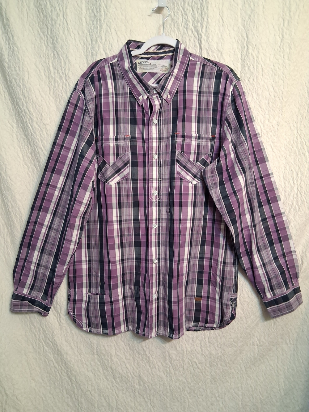 Levi's Purple Plaid Long-Sleeve Button-Down Shirt